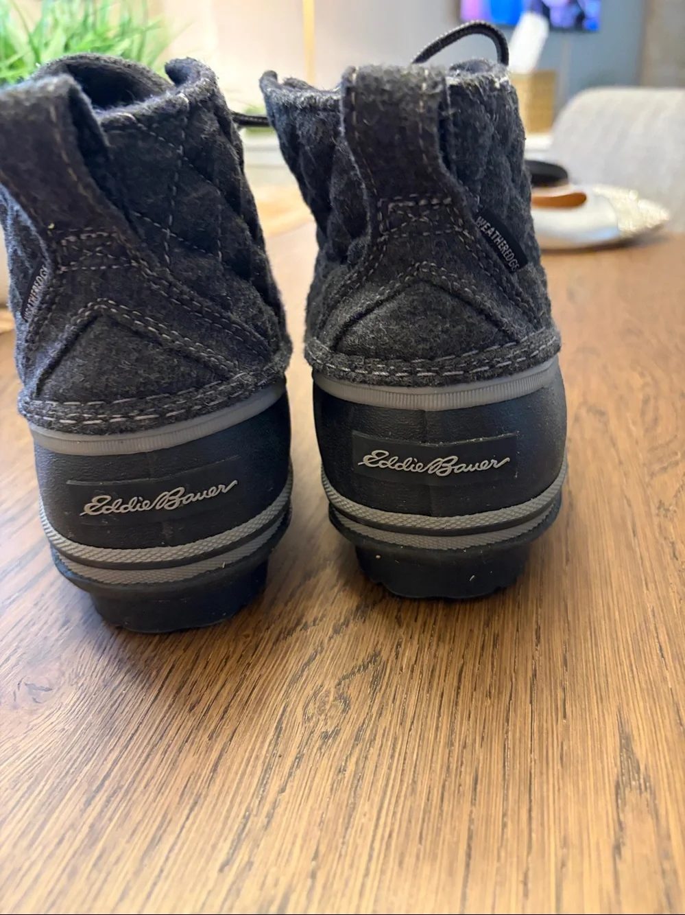 Eddie Bauer Black Lace-Up Duck Boots